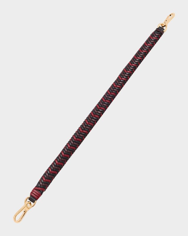 Tricolor Woven Leather Shoulder Strap